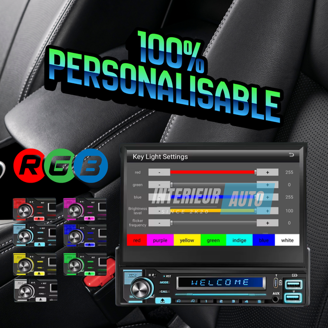 Autoradio Universel 1 Din Sans Fil Ecran Tactile Motorisé 7"