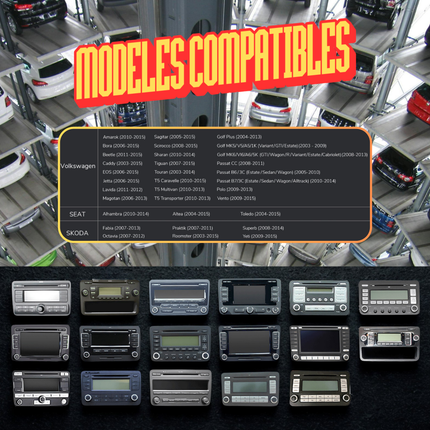 Autoradio sans fil VW Golf 5/6 Passat B6/7 Touran Tiguan Caddy EOS Jetta T5 Seat Skoda
