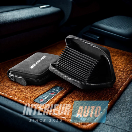 Porte-Cartes Style Mercedes-Benz AMG Accessoire Daim Synthétique