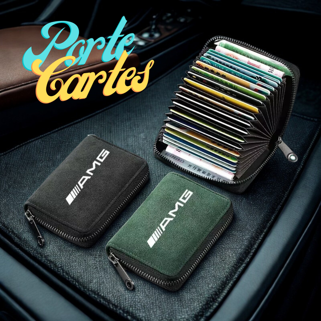 Porte-Cartes Style Mercedes-Benz AMG Accessoire Daim Synthétique