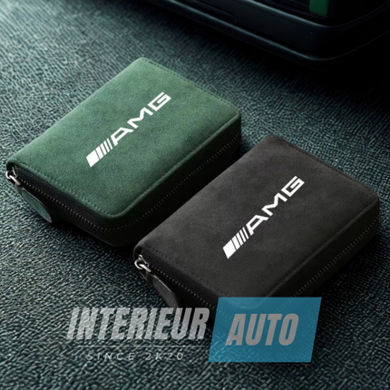 Porte-Cartes Style Mercedes-Benz AMG Accessoire Daim Synthétique